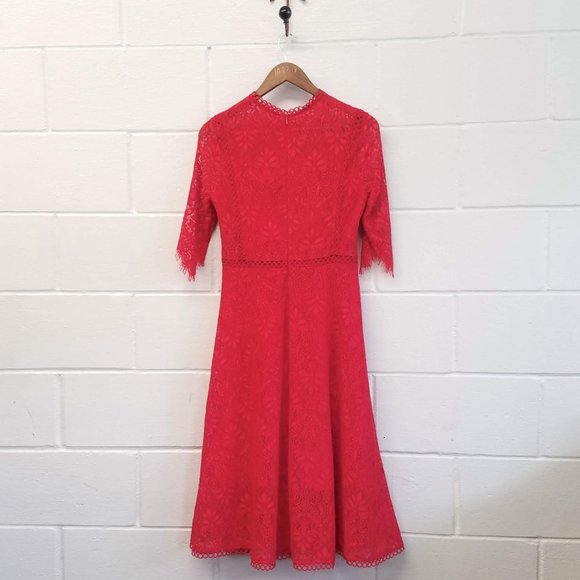 Red Lace Dress, Below the Knee METISU M NWT - Picture 11 of 11